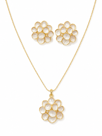 SORVE Luxury Pearl Floral Pendant Set for Women