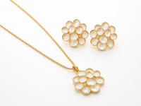 SORVE Luxury Pearl Floral Pendant Set for Women
