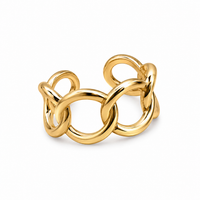 SORVE | Gold Chunky Chain Link Ring | Bold Cuban Link Statement Ring