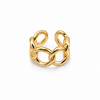 SORVE | Gold Chunky Chain Link Ring | Bold Cuban Link Statement Ring