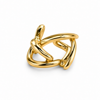 SORVE | Gold Criss Cross Open Statement Ring for Women | 18K Gold Plated