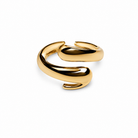 SORVE Gold Liquid Wave Wrap Ring for Women 18K Gold
