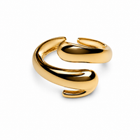 SORVE Gold Liquid Wave Wrap Ring for Women 18K Gold