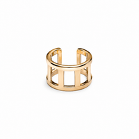 SORVE | Gold Triple Bar Open Wide Band Ring for Women | 18K Gold Plated