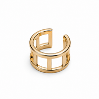 SORVE | Gold Triple Bar Open Wide Band Ring for Women | 18K Gold Plated
