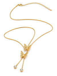 SORVE Dual Butterfly Lariat Necklace