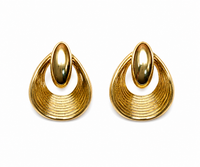 SORVE | Gold Ridged Crescent Drop Earrings for Women | 18K Gold Plated