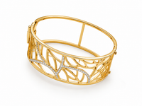 SORVE Luxe Gold Crystal Statement Cuff Bracelet for Women