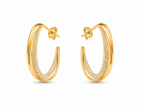 SORVE Gold Pavé Oval Hoop Earrings | Luxury Statement Jewelry
