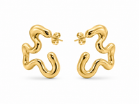 SORVE Gold Wave Hoop Earrings | Bold Luxury Jewelry