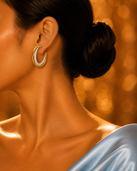 SORVE Gold Pavé Oval Hoop Earrings | Luxury Statement Jewelry