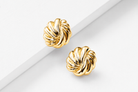 SORVE Gold Swirl Stud Earrings | Luxury Statement Jewelry