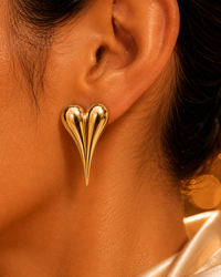 SORVE Gold Heart Spike Stud Earrings | Minimal Luxury Jewelry