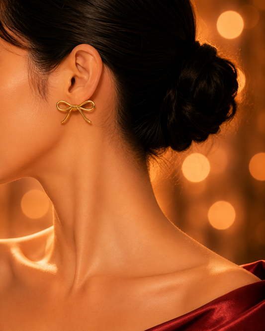 SORVE Gold Bow Stud Earrings | Minimal Luxury Jewelry