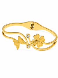 SORVE Butterfly Bloom Gold Bracelet – Luxury Crystal Cuff