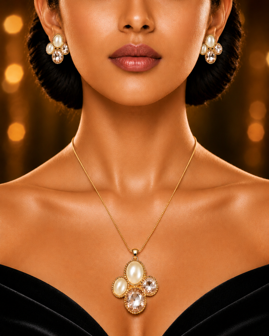 SORVE Pearl Bloom Necklace & Earrings Set – Luxury Collection
