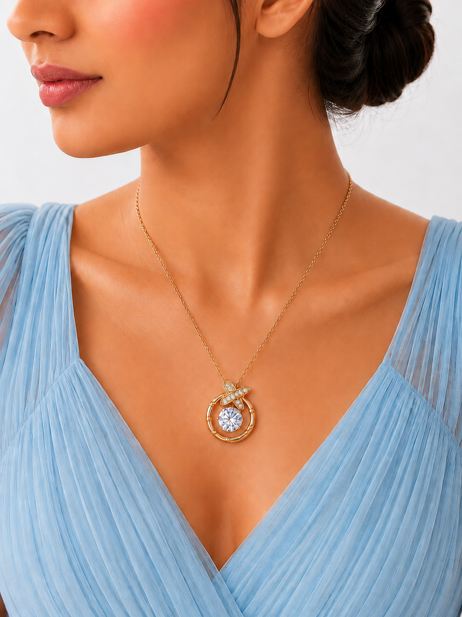SORVE Celestial Crystal Orbit Pendant Necklace