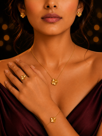 SORVE Luxury Gold Clover Jewellery Set for Women