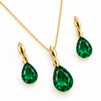 SORVE Emerald Green Teardrop Jewellery Set