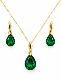 SORVE Emerald Green Teardrop Jewellery Set