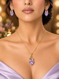 SORVE Lavender Amethyst Heart Jewellery Set