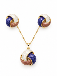 SORVE Tricolor Enamel Necklace & Earrings Set