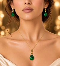 SORVE Emerald Green Teardrop Jewellery Set