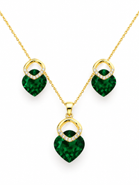 SORVE Emerald Green Heart Jewellery Set