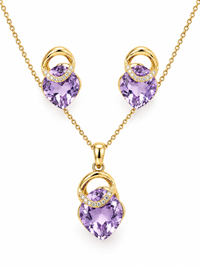 SORVE Lavender Amethyst Heart Jewellery Set