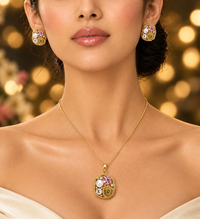 SORVE Pink Rose Pearl Jewellery Set
