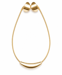 SORVE Minimalist Crescent Gold Snake Chain Necklace – 18K Gold Plated & Anti-Tarnish